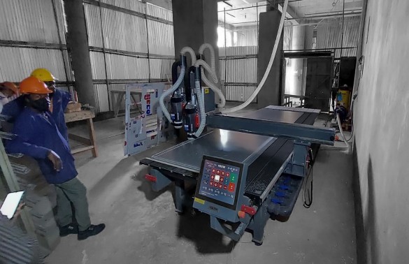 VOLTER CNC Router is installed right on the construction site.